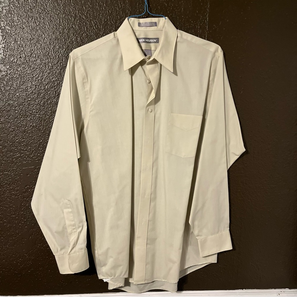 Off White Button Down Long Sleeve Business / Suit Shirt, Size 16 34-35